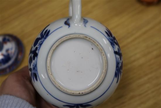 Two Chinese blue and white teapots tallest 23cm